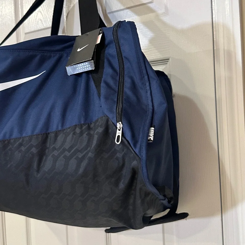 Nike vintage duffle Bag Navy Blue Black Gym Travel Bag Large nwt